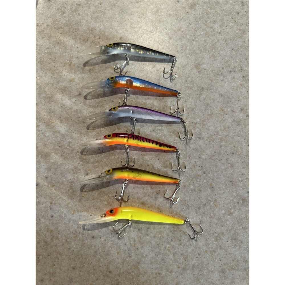 (6) Pre-Rapala Storm DEEP JR. THUNDERSTICKS fishing lures lot bait
